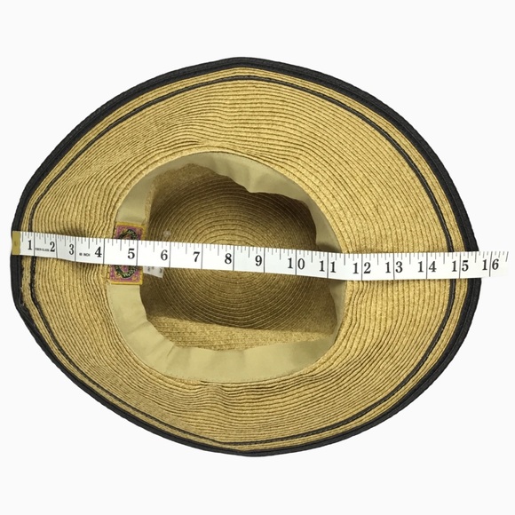 Scala Paper Straw Sun Hat with Contrasting Bow Trim. One Size
